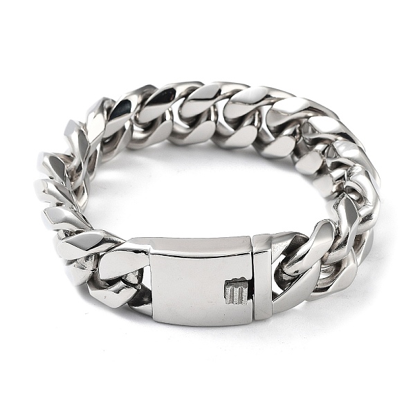 PandaHall 304 Stainless Steel Cuban Link Chains Bracelets for Men & Women, Stainless Steel Color, 9-3/8 inch(23.7cm) 304 Stainless Steel
PandaHall 304 Stainless Steel Cuban Link Chains Bracelets for Men & Women, Stainless Steel Color, 9-3/8 inch(23.7cm) 304 Stainless Steel