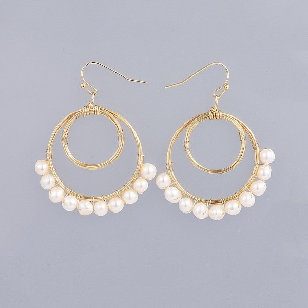 PandaHall Natural Freshwater Pearl Dangle Earrings, with Brass Earring Hooks and Copper Wire, Real 18K Gold Plated, 51~52mm, Pin: 0.6mm..., White
PandaHall Natural Freshwater Pearl Dangle Earrings, with Brass Earring Hooks and Copper Wire, Real 18K Gold Plated, 51~52mm, Pin: 0.6mm..., White