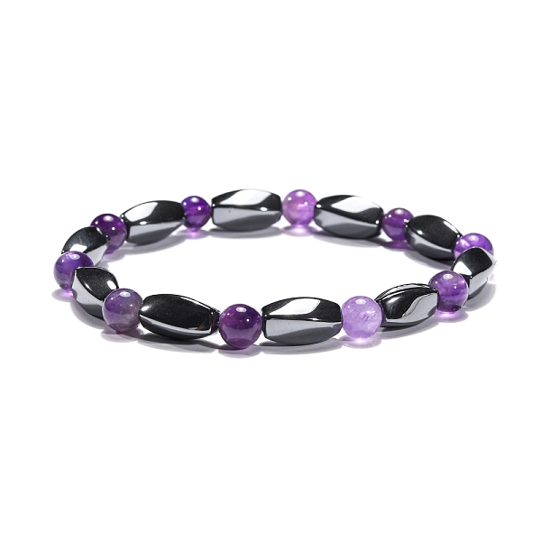 PandaHall Round Natural Amethyst Stretch Bracelets, with Magnetic Synthetic Non-Magnetic Synthetic Hematite Beads and Elastic Cord, 50mm..., Purple
PandaHall Round Natural Amethyst Stretch Bracelets, with Magnetic Synthetic Non-Magnetic Synthetic Hematite Beads and Elastic Cord, 50mm..., Purple