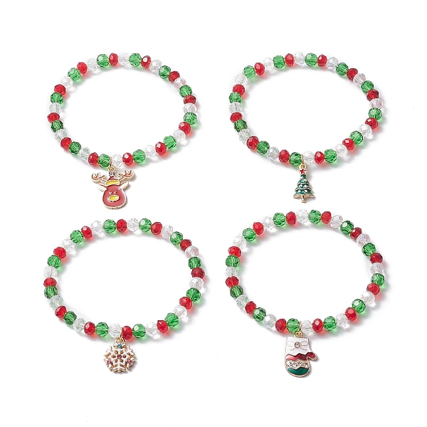 PandaHall 4Pcs 4 Style Glass Beaded Stretch Bracelets Set, Christmas Tree & Deer & Glove & Snowflake Alloy Enamel Charms Stackable Bracelets...
PandaHall 4Pcs 4 Style Glass Beaded Stretch Bracelets Set, Christmas Tree & Deer & Glove & Snowflake Alloy Enamel Charms Stackable Bracelets...