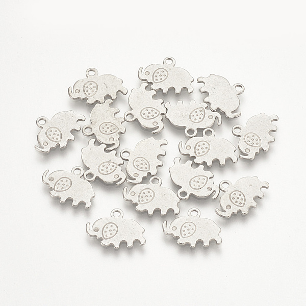 PandaHall 304 Stainless Steel Charms, Elephant, Stainless Steel Color, 9x12x1mm, Hole: 1mm 304 Stainless Steel Elephant
PandaHall 304 Stainless Steel Charms, Elephant, Stainless Steel Color, 9x12x1mm, Hole: 1mm 304 Stainless Steel Elephant