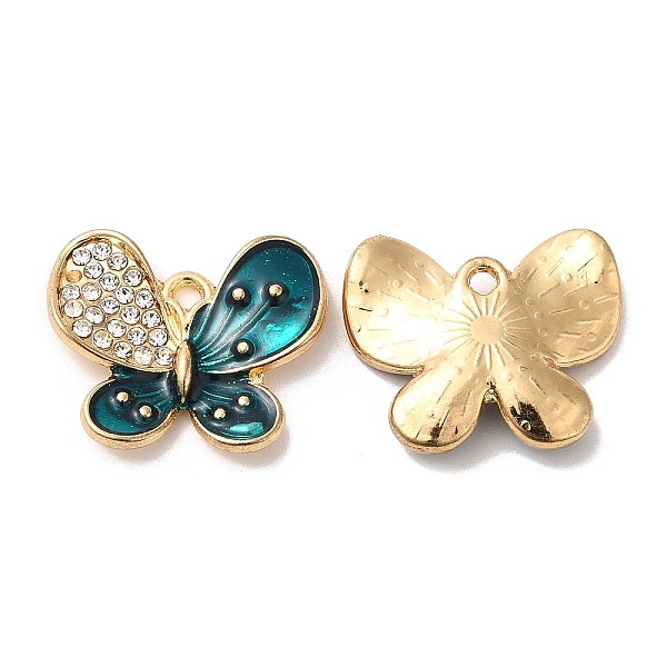 PandaHall Alloy Enamel Pendants, with Rhinestone, Cadmium Free & Nickel Free & Lead Free, Golden, Butterfly Charm, Teal, 16.5x19.5x3mm, Hole..., Cyan
PandaHall Alloy Enamel Pendants, with Rhinestone, Cadmium Free & Nickel Free & Lead Free, Golden, Butterfly Charm, Teal, 16.5x19.5x3mm, Hole..., Cyan
