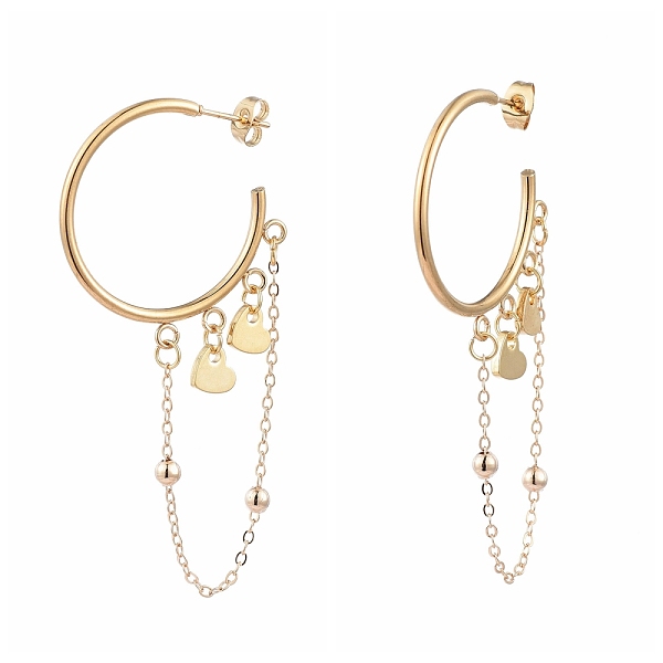 PandaHall 304 Stainless Steel Dangle Stud Earrings, Half Hoop Earrings, with Ear Nuts and Brass Cable Chains, Heart, Golden, 68x33mm, Pin...
PandaHall 304 Stainless Steel Dangle Stud Earrings, Half Hoop Earrings, with Ear Nuts and Brass Cable Chains, Heart, Golden, 68x33mm, Pin...