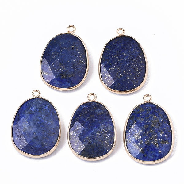 PandaHall Natural Lapis Lazuli Pendants, with Golden Plated Edge Brass Findings, Nickel Free, Faceted, Oval, 25~26x17~18x5mm, Hole: 1.4mm...
PandaHall Natural Lapis Lazuli Pendants, with Golden Plated Edge Brass Findings, Nickel Free, Faceted, Oval, 25~26x17~18x5mm, Hole: 1.4mm...
