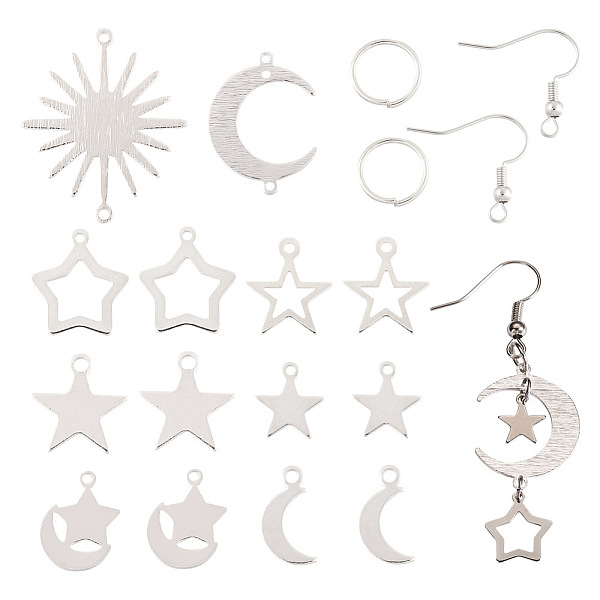 PandaHall Yilisi DIY Moon & Star Drop Earring Making Kit, Including Brass Charms & Links & Earring Hooks, Iron Jump Rings, Platinum...
PandaHall Yilisi DIY Moon & Star Drop Earring Making Kit, Including Brass Charms & Links & Earring Hooks, Iron Jump Rings, Platinum...