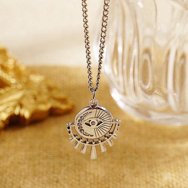 PandaHall Stainless Steel Eye Pendant Necklaces with Cubic Zirconia for Women, Stainless Steel Color, 17.72 inch(45cm) Cubic Zirconia
PandaHall Stainless Steel Eye Pendant Necklaces with Cubic Zirconia for Women, Stainless Steel Color, 17.72 inch(45cm) Cubic Zirconia