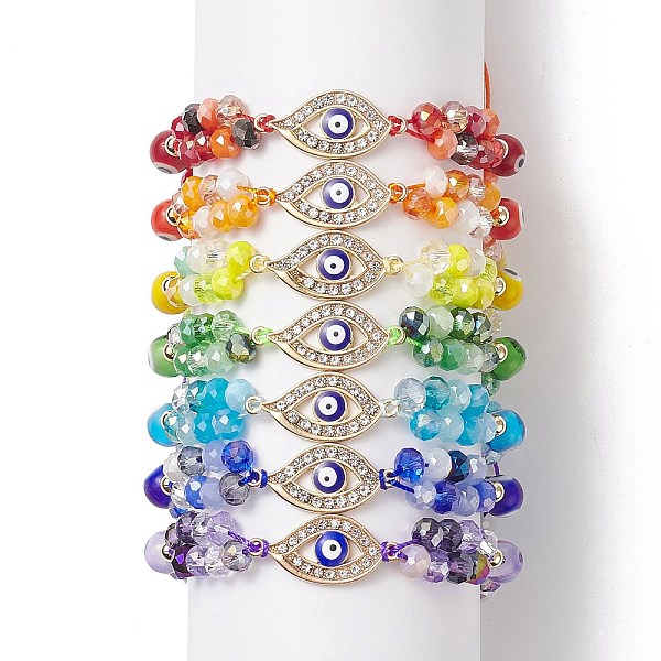 PandaHall 7Pcs 7 Color Lampwork Evil Eye & Glass Braided Bead Bracelets Set, Crystal Rhinestone Horse Eye Link Bracelets for Men Women..., Multicolor
PandaHall 7Pcs 7 Color Lampwork Evil Eye & Glass Braided Bead Bracelets Set, Crystal Rhinestone Horse Eye Link Bracelets for Men Women..., Multicolor