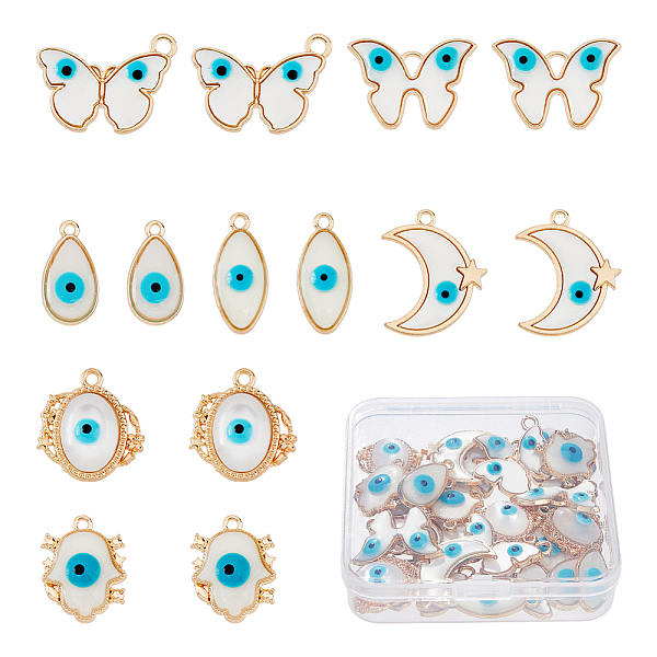 PandaHall SUPERFINDINGS 28Pcs 7 Styles Evil Eye Charms Alloy Resin Enamel Pendants Charms Light Gold Butterfly Hamsa Hand Moon Pendants..., White
PandaHall SUPERFINDINGS 28Pcs 7 Styles Evil Eye Charms Alloy Resin Enamel Pendants Charms Light Gold Butterfly Hamsa Hand Moon Pendants..., White