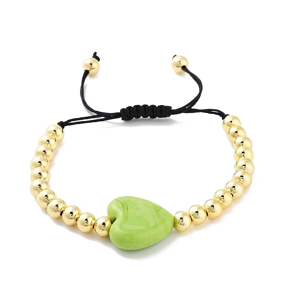 PandaHall Handmade Lampwork Heart Bracelets, Adjustable 6mm Round Brass Braided Bead Bracelets for Women, Real 18K Gold Plated, Yellow Green...
PandaHall Handmade Lampwork Heart Bracelets, Adjustable 6mm Round Brass Braided Bead Bracelets for Women, Real 18K Gold Plated, Yellow Green...