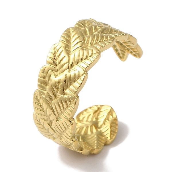 PandaHall Vacuum Plating 201 Stainless Steel Leaf Open Cuff Rings for Unisex, Real 18K Gold Plated, 8mm, Adjustable 201 Stainless Steel Leaf
PandaHall Vacuum Plating 201 Stainless Steel Leaf Open Cuff Rings for Unisex, Real 18K Gold Plated, 8mm, Adjustable 201 Stainless Steel Leaf