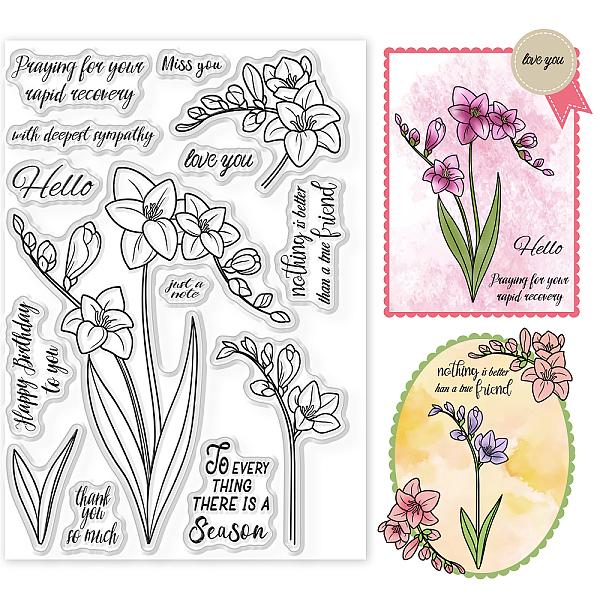 PandaHall GLOBLELAND Freesia Flower Clear Stamps Orchid Blessing Words Silicone Clear Stamp Seals for Cards Making DIY Scrapbooking Photo...
PandaHall GLOBLELAND Freesia Flower Clear Stamps Orchid Blessing Words Silicone Clear Stamp Seals for Cards Making DIY Scrapbooking Photo...