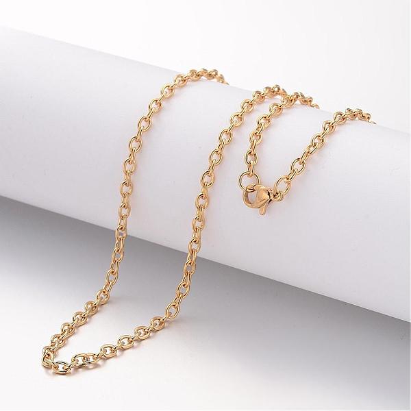 PandaHall Ion Plating(IP) 304 Stainless Steel Necklace, Cable Chains, with Lobster Clasps, Golden, 17.72 inch(450mm), 2mm Stainless Steel
PandaHall Ion Plating(IP) 304 Stainless Steel Necklace, Cable Chains, with Lobster Clasps, Golden, 17.72 inch(450mm), 2mm Stainless Steel