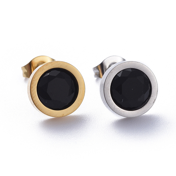 PandaHall 304 Stainless Steel Stud Earrings, with Cubic Zirconia and Ear Nuts, Black, 9.5mm, Pin: 0.6mm, 6pairs/card Cubic Zirconia Flat...
PandaHall 304 Stainless Steel Stud Earrings, with Cubic Zirconia and Ear Nuts, Black, 9.5mm, Pin: 0.6mm, 6pairs/card Cubic Zirconia Flat...