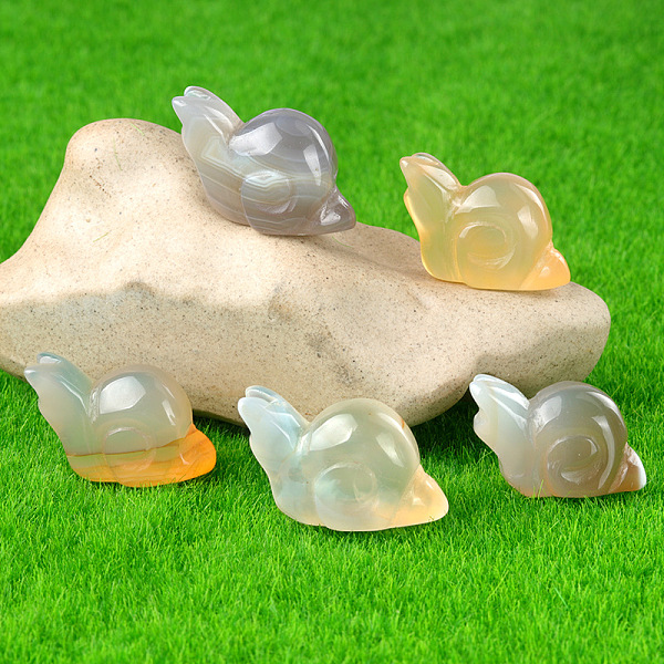PandaHall Natural Agate Carved Healing Snail Figurines, Reiki Energy Stone Display Decorations, 18x24~28x12mm Natural Agate Snail
PandaHall Natural Agate Carved Healing Snail Figurines, Reiki Energy Stone Display Decorations, 18x24~28x12mm Natural Agate Snail