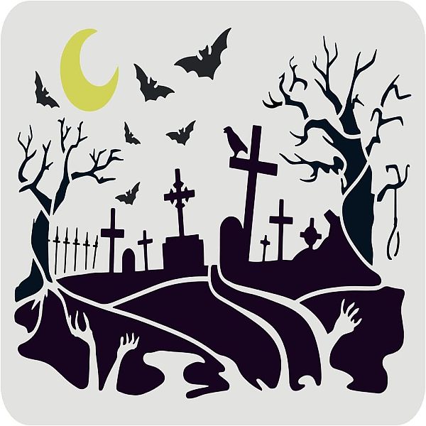 PandaHall FINGERINSPIRE Graveyard Stencil 29.7x21cm Halloween Reusable Painting Stencil with Moon Bat Cemetery Withered Tree Design DIY...
PandaHall FINGERINSPIRE Graveyard Stencil 29.7x21cm Halloween Reusable Painting Stencil with Moon Bat Cemetery Withered Tree Design DIY...