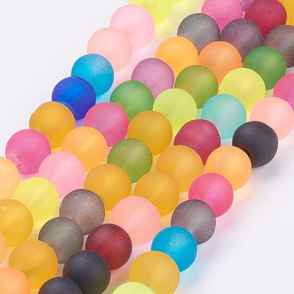 PandaHall Frosted Glass Beads Strands, Round, Mixed Color, 6mm, Hole: 1mm, about 74pcs/strand, 16 inch Glass Round Multicolor
PandaHall Frosted Glass Beads Strands, Round, Mixed Color, 6mm, Hole: 1mm, about 74pcs/strand, 16 inch Glass Round Multicolor
