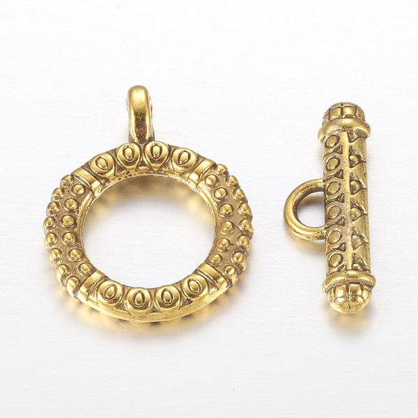 PandaHall Tibetan Style Toggle Clasps, Antique Golden, Lead Free and Cadmium Free, Size: Ring: 17.5mm wide, 23mm long, Bar: 8mm wide, 23mm...
PandaHall Tibetan Style Toggle Clasps, Antique Golden, Lead Free and Cadmium Free, Size: Ring: 17.5mm wide, 23mm long, Bar: 8mm wide, 23mm...