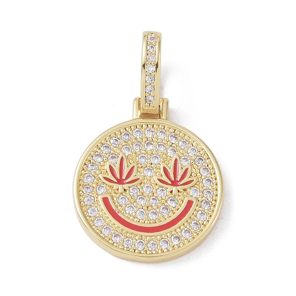 PandaHall Brass Micro Pave Cubic Zirconia Pendants, Enamel Style, Cadmium Free & Lead Free, Flat Round with Smiling Face, Golden, Hot Pink...
PandaHall Brass Micro Pave Cubic Zirconia Pendants, Enamel Style, Cadmium Free & Lead Free, Flat Round with Smiling Face, Golden, Hot Pink...