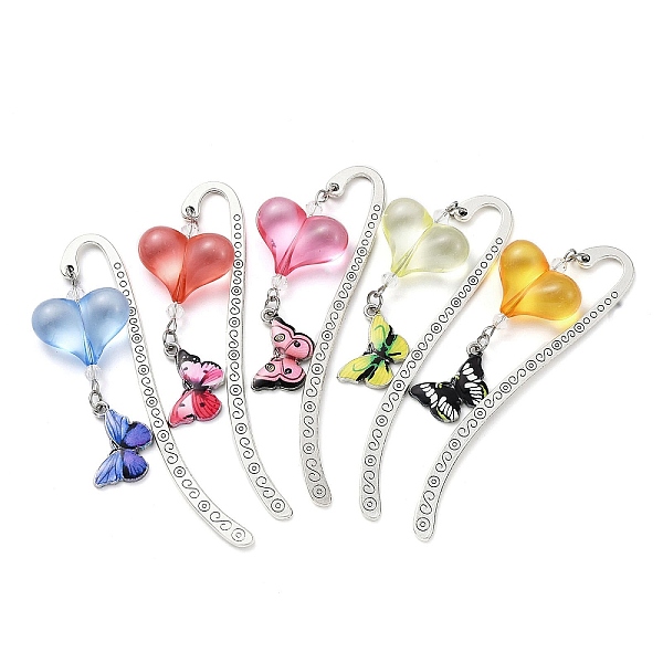 PandaHall Alloy Hook Bookmarks, Alloy Enamel Butterfly Pendant Bookmark with Acrylic Heart, Mixed Color, 83x14x1.5mm Alloy Heart Multicolor
PandaHall Alloy Hook Bookmarks, Alloy Enamel Butterfly Pendant Bookmark with Acrylic Heart, Mixed Color, 83x14x1.5mm Alloy Heart Multicolor