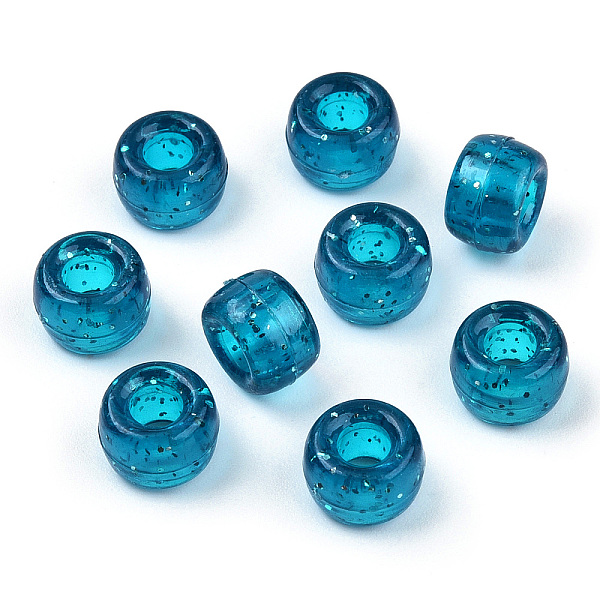 PandaHall Transparent Plastic Beads, with Glitter Powder, Barrel, Dark Cyan, 9x6mm, Hole: 3.8mm, about 1900pcs/500g Plastic Barrel
PandaHall Transparent Plastic Beads, with Glitter Powder, Barrel, Dark Cyan, 9x6mm, Hole: 3.8mm, about 1900pcs/500g Plastic Barrel