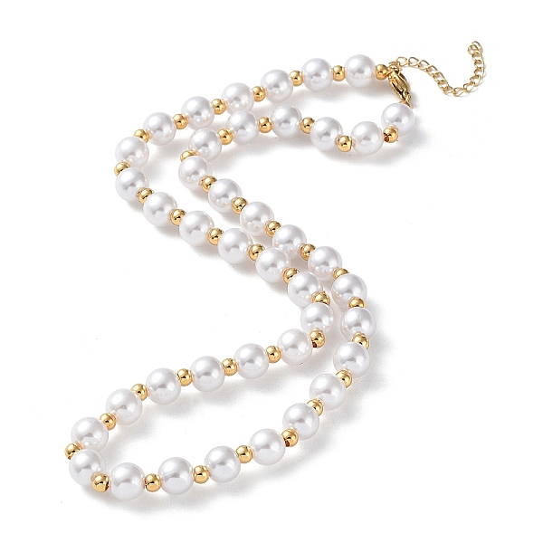 PandaHall Plastic Pearl Beaded Necklace, with Vacuum Plating 304 Stainless Steel Clasps, Golden, 17.60 inch(44.7cm) Plastic Round White
PandaHall Plastic Pearl Beaded Necklace, with Vacuum Plating 304 Stainless Steel Clasps, Golden, 17.60 inch(44.7cm) Plastic Round White