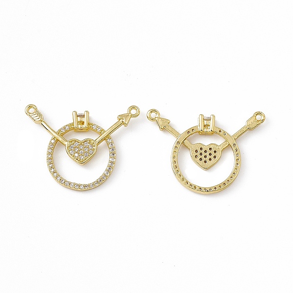PandaHall Brass Micro Pave Clear Cubic Zirconia 2-Loop Pendants, Ring with Heart & Arrow Charm, Real 18K Gold Plated, 21x26x2mm, Hole: 1mm...
PandaHall Brass Micro Pave Clear Cubic Zirconia 2-Loop Pendants, Ring with Heart & Arrow Charm, Real 18K Gold Plated, 21x26x2mm, Hole: 1mm...