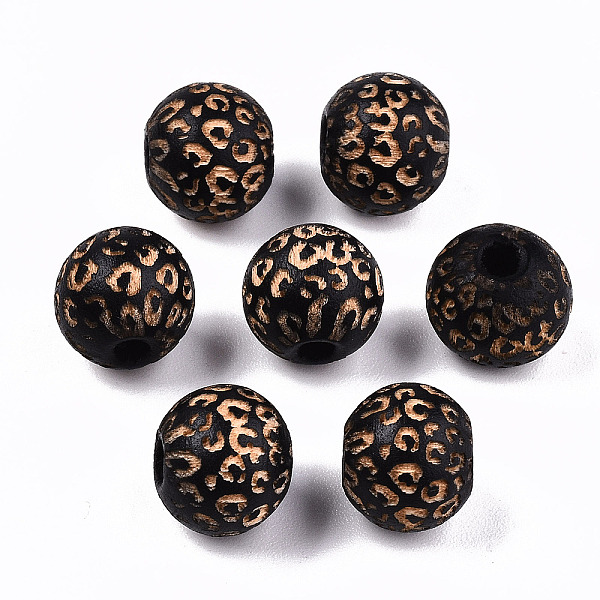PandaHall Painted Natural Wood Beads, Laser Engraved Pattern, Round with Leopard Print, Black, 10x8.5mm, Hole: 2.5mm Schima Wood Round Black
PandaHall Painted Natural Wood Beads, Laser Engraved Pattern, Round with Leopard Print, Black, 10x8.5mm, Hole: 2.5mm Schima Wood Round Black