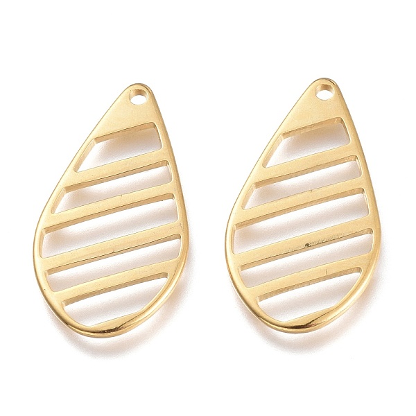 PandaHall 201 Stainless Steel Pendants, Hollow Stripe Teardrop, Golden, 22.5x12x1mm, Hole: 1mm 201 Stainless Steel Teardrop
PandaHall 201 Stainless Steel Pendants, Hollow Stripe Teardrop, Golden, 22.5x12x1mm, Hole: 1mm 201 Stainless Steel Teardrop