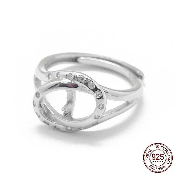 PandaHall Adjustable Rhodium Plated 925 Sterling Silver Finger Ring Components, For Half Drilled Beads, with Cubic Zirconia, Clear, Platinum...
PandaHall Adjustable Rhodium Plated 925 Sterling Silver Finger Ring Components, For Half Drilled Beads, with Cubic Zirconia, Clear, Platinum...
