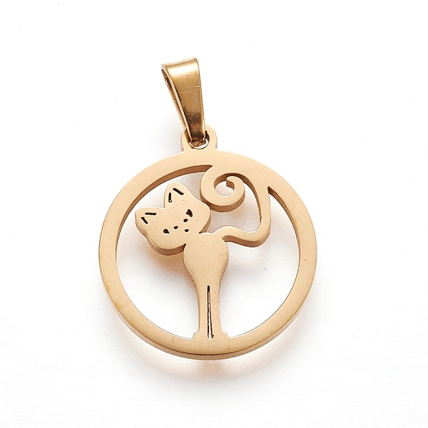 PandaHall 304 Stainless Steel Kitten Pendants, Ring with Cartoon Cat Shape, Golden, 19~20x16~17x1.5mm, Hole: 5x2.5mm 304 Stainless Steel Cat...
PandaHall 304 Stainless Steel Kitten Pendants, Ring with Cartoon Cat Shape, Golden, 19~20x16~17x1.5mm, Hole: 5x2.5mm 304 Stainless Steel Cat...