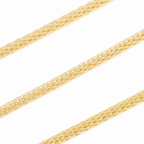 PandaHall Iron Mesh Chains Network Chains, Unwelded, with Spool, Golden, Chains: 2.5mm thick, about 328.08 Feet(100m)/roll Iron
PandaHall Iron Mesh Chains Network Chains, Unwelded, with Spool, Golden, Chains: 2.5mm thick, about 328.08 Feet(100m)/roll Iron