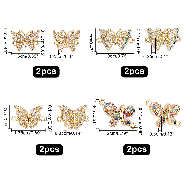 PandaHall 8Pcs 4 Style Brass Micro Pave Clear Cubic Zirconia Links, Long-Lasting Plated, Butterfly, Real 18K Gold Plated, 2pcs/style...
PandaHall 8Pcs 4 Style Brass Micro Pave Clear Cubic Zirconia Links, Long-Lasting Plated, Butterfly, Real 18K Gold Plated, 2pcs/style...