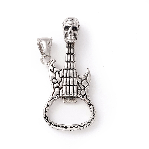 PandaHall Tibetan Style 304 Stainless Steel Pendants, Guitar & Skull, Antique Silver, 51x23x11mm, Hole: 8x4mm 304 Stainless Steel Others
PandaHall Tibetan Style 304 Stainless Steel Pendants, Guitar & Skull, Antique Silver, 51x23x11mm, Hole: 8x4mm 304 Stainless Steel Others