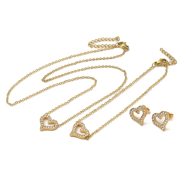 PandaHall Heart 304 Stainless Steel Rhinestone Pendant Necklaces & Bracelets & Stud Earrings Sets for Women, Golden, 7.56 inch(192mm) 304...
PandaHall Heart 304 Stainless Steel Rhinestone Pendant Necklaces & Bracelets & Stud Earrings Sets for Women, Golden, 7.56 inch(192mm) 304...