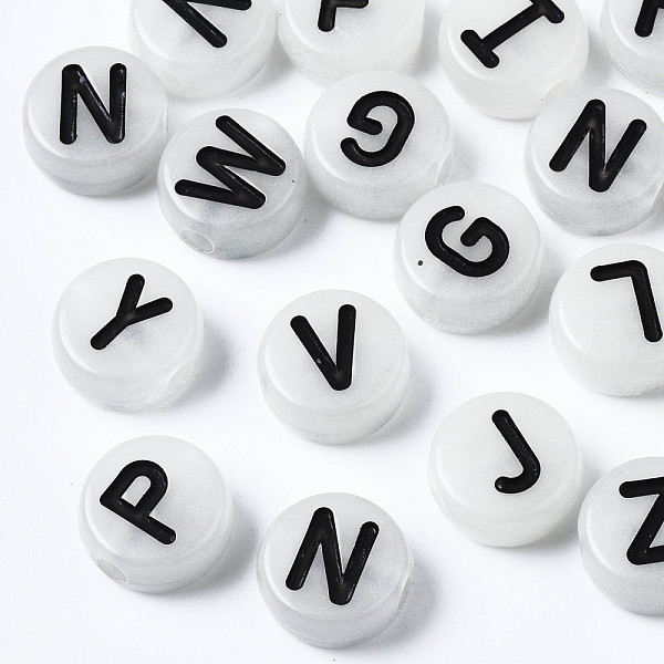 PandaHall Luminous White Smoke Acrylic Beads, Glow in the Dark, Horizontal Hole, Flat Round with Mixed Letter, Black, 10x4.5mm, Hole: 2mm...
PandaHall Luminous White Smoke Acrylic Beads, Glow in the Dark, Horizontal Hole, Flat Round with Mixed Letter, Black, 10x4.5mm, Hole: 2mm...