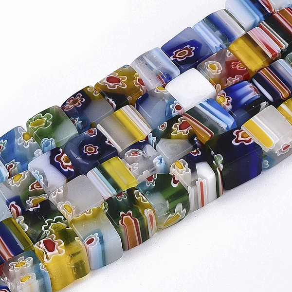 PandaHall Handmade Millefiori Glass Beads Strands, White Porcelain, Cube, Colorful, Size: about 8mm wide, 8mm long, 8mm high, hole: 1mm...
PandaHall Handmade Millefiori Glass Beads Strands, White Porcelain, Cube, Colorful, Size: about 8mm wide, 8mm long, 8mm high, hole: 1mm...