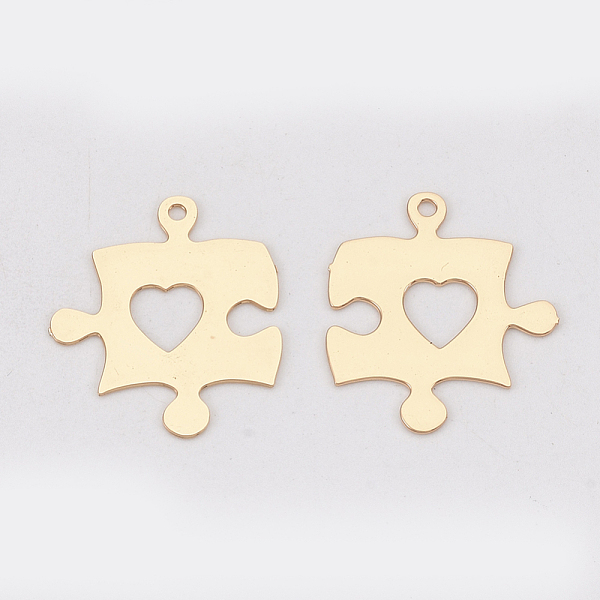 PandaHall Brass Pendants, Puzzle Piece, Etched Metal Embellishments, Long-Lasting Plated, Puzzle with Heart, Light Gold, 15x13x0.3mm, Hole...
PandaHall Brass Pendants, Puzzle Piece, Etched Metal Embellishments, Long-Lasting Plated, Puzzle with Heart, Light Gold, 15x13x0.3mm, Hole...