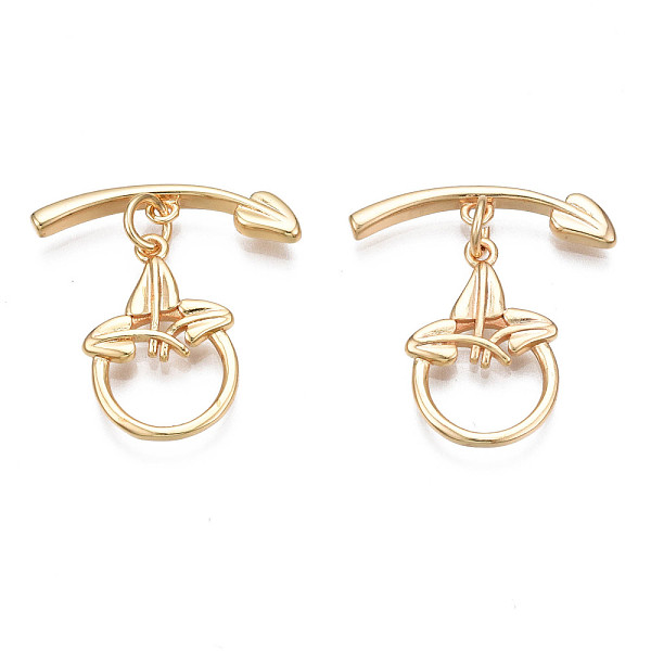 PandaHall Brass Toggle Clasps, Nickel Free, with Jump Rings, Ring with Arrow, Real 18K Gold Plated, Ring: 18x12x2mm, Bar: 20.5x4.5x2mm, Jump...
PandaHall Brass Toggle Clasps, Nickel Free, with Jump Rings, Ring with Arrow, Real 18K Gold Plated, Ring: 18x12x2mm, Bar: 20.5x4.5x2mm, Jump...