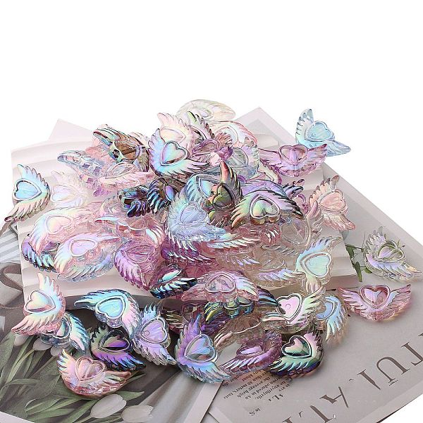PandaHall Transparent Acrylic Heart Wing Beads, DIY Jewelry Beading Material, Mixed Color, 37x20x8mm Acrylic Wing Multicolor
PandaHall Transparent Acrylic Heart Wing Beads, DIY Jewelry Beading Material, Mixed Color, 37x20x8mm Acrylic Wing Multicolor