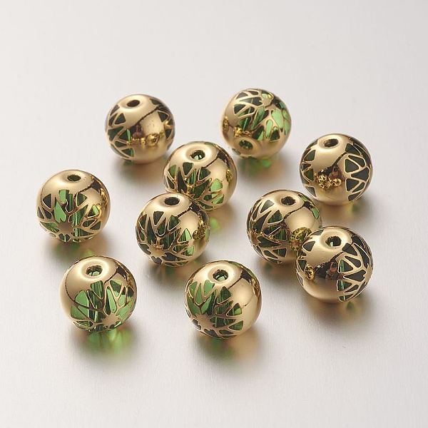 PandaHall K9 Glass Beads, Covered with Brass, Round with Flower Pattern, Real 22K Gold Plated, Lawn Green, 10.2x9.2mm, Hole: 1.5mm Glass...
PandaHall K9 Glass Beads, Covered with Brass, Round with Flower Pattern, Real 22K Gold Plated, Lawn Green, 10.2x9.2mm, Hole: 1.5mm Glass...