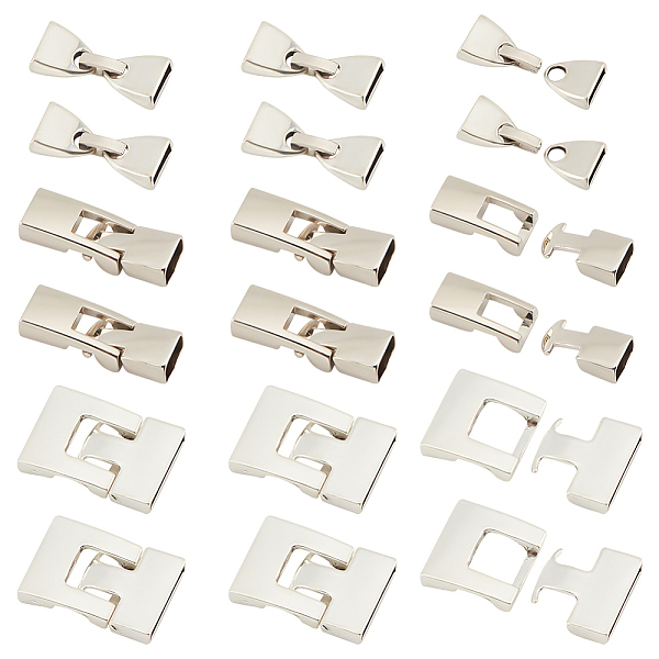 PandaHall 18 Sets 3 Style Tibetan Style Alloy Snap Lock Clasps, Antique Silver, 28~34x12~22.5x4~7mm, Hole: 4~19.5x2~9.5mm, 6sets/style...
PandaHall 18 Sets 3 Style Tibetan Style Alloy Snap Lock Clasps, Antique Silver, 28~34x12~22.5x4~7mm, Hole: 4~19.5x2~9.5mm, 6sets/style...