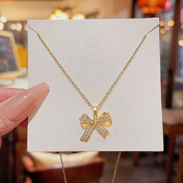PandaHall Titanium Steel Cable Chain Necklaces, Rhinestone Pendant Necklaces, Bowknot, 8.27~19.69 inch(21~50cm) Titanium Steel Bowknot
PandaHall Titanium Steel Cable Chain Necklaces, Rhinestone Pendant Necklaces, Bowknot, 8.27~19.69 inch(21~50cm) Titanium Steel Bowknot