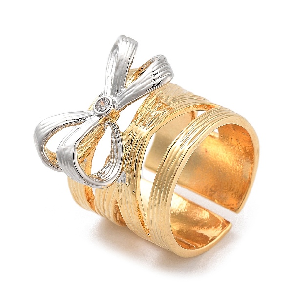 PandaHall Brass Bowknot Open Cuff Ring, Wide Band Ring for Women, Real 18K Gold Plated & Platinum, 20mm, Adjustable Brass Bowknot
PandaHall Brass Bowknot Open Cuff Ring, Wide Band Ring for Women, Real 18K Gold Plated & Platinum, 20mm, Adjustable Brass Bowknot
