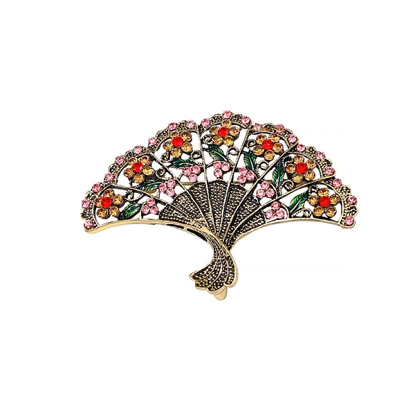 PandaHall Fan Rhinestone Pins, Antique Golden Tone Alloy Brooch for Backpack Clothes, Colorful, 47x65mm Alloy+Rhinestone Fan Multicolor
PandaHall Fan Rhinestone Pins, Antique Golden Tone Alloy Brooch for Backpack Clothes, Colorful, 47x65mm Alloy+Rhinestone Fan Multicolor