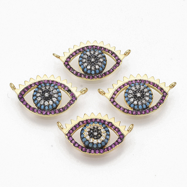 PandaHall Brass Micro Pave Cubic Zirconia Links connectors, Eye, Colorful, Golden, 12.5x21.5x3mm, Hole: 1mm Brass+Cubic Zirconia Eye
PandaHall Brass Micro Pave Cubic Zirconia Links connectors, Eye, Colorful, Golden, 12.5x21.5x3mm, Hole: 1mm Brass+Cubic Zirconia Eye