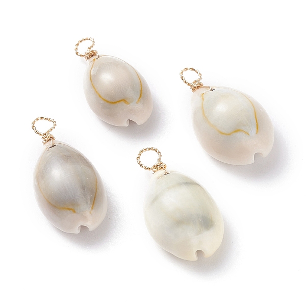 PandaHall Natural Cowrie Shell Dyed Pendants, with Real 18K Gold Plated Eco-Friendly Copper Wire, Seashell Color, 28~32.5x14~16.5x11~12.5mm...
PandaHall Natural Cowrie Shell Dyed Pendants, with Real 18K Gold Plated Eco-Friendly Copper Wire, Seashell Color, 28~32.5x14~16.5x11~12.5mm...