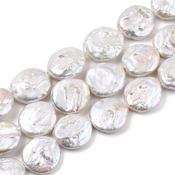 PandaHall Natural Baroque Pearl Keshi Pearl Beads Strands, Large Coin Pearl Beads, Cultured Freshwater Pearl, Flat Round, Seashell Color...
PandaHall Natural Baroque Pearl Keshi Pearl Beads Strands, Large Coin Pearl Beads, Cultured Freshwater Pearl, Flat Round, Seashell Color...