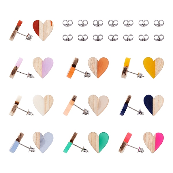 PandaHall Fashewelry 10 Pair 10 Color Transparent Resin & Wood Stud Earring Findings, with 30Pcs 304 Stainless Steel Ear Nuts, Heart, Mixed..., Multicolor
PandaHall Fashewelry 10 Pair 10 Color Transparent Resin & Wood Stud Earring Findings, with 30Pcs 304 Stainless Steel Ear Nuts, Heart, Mixed..., Multicolor