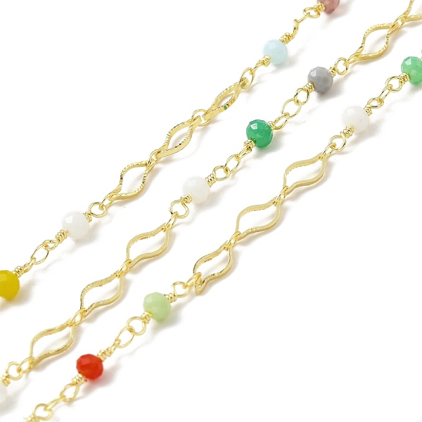 PandaHall Handmade Eco-friendly Brass Leaf Link Chain, with Glass Beaded, Long-Lasting Plated, Golden, Soldered, with Spool, Colorful...
PandaHall Handmade Eco-friendly Brass Leaf Link Chain, with Glass Beaded, Long-Lasting Plated, Golden, Soldered, with Spool, Colorful...