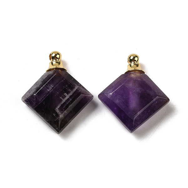 PandaHall Natural Amethyst Perfume Bottle Pendants, Faceted Rhombus Charms with Golden Tone 304 Stainless Steel Findings...
PandaHall Natural Amethyst Perfume Bottle Pendants, Faceted Rhombus Charms with Golden Tone 304 Stainless Steel Findings...